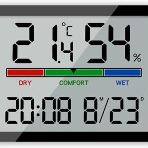 Wekker - Digital Alarm Clock - Weather Station - Room Thermometer - Digital Bathroom Clock - Shower Timer - Kitchen Thermometer - Gym - Bedroom - Kitchen - Office - Christmas Gifts - Black