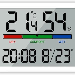 Wekker - Digital Alarm Clock - Weather Station - Room Thermometer - Digital Bathroom Clock - Shower Timer - Kitchen Thermometer - Gym - Bedroom - Kitchen - Office - Christmas Gifts - Wit