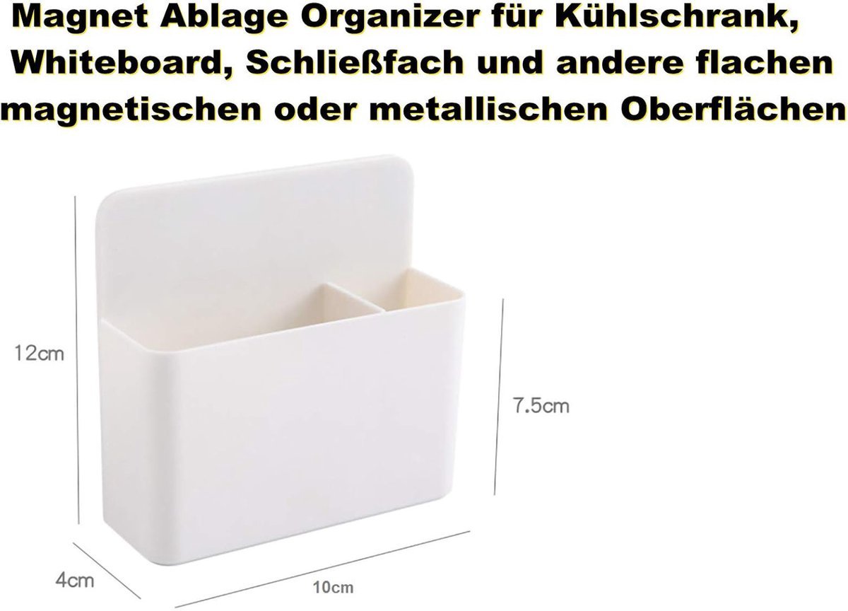 Pen holder - Pen holder - Magnetic whiteboard marker holder - Storage box - Storage box for cooler, school, home, office - Wit - V1188-MS-313-0819 Pen holder - Pen holder - Magnetic whiteboard marker holder - Storage box - Storage box for cooler, school, home, office - Wit - Image 2