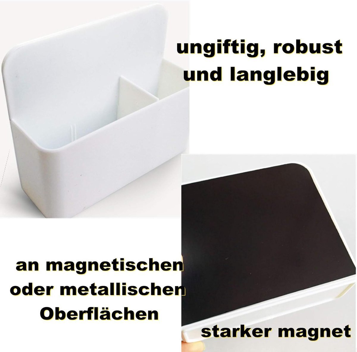 Pen holder - Pen holder - Magnetic whiteboard marker holder - Storage box - Storage box for cooler, school, home, office - Wit - V1188-MS-313-0819 Pen holder - Pen holder - Magnetic whiteboard marker holder - Storage box - Storage box for cooler, school, home, office - Wit - Image 5