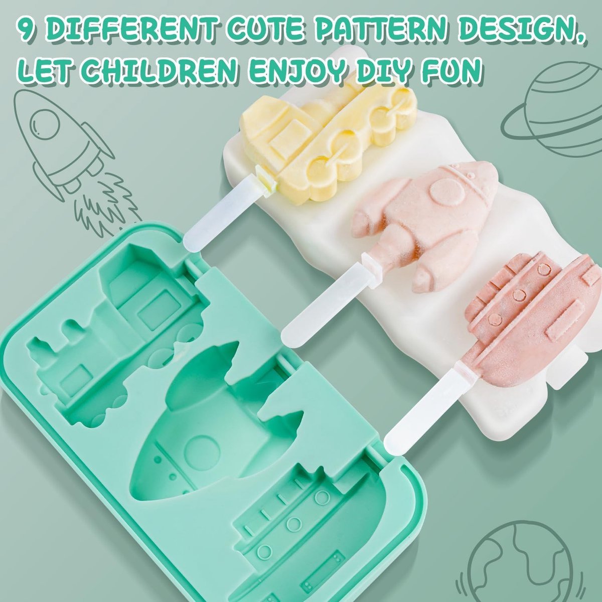 Silicone Ice Pop Mold - Set of 2 Ice Pop Molds - 12 Ice Pops - Ice Pop Molds for Kids and Adults - Ice Pop Mold Set - BPA Free - V1188-MS-313-0958 Silicone Ice Pop Mold - Set of 2 Ice Pop Molds - 12 Ice Pops - Ice Pop Molds for Kids and Adults - Ice Pop Mold Set - BPA Free - Image 4