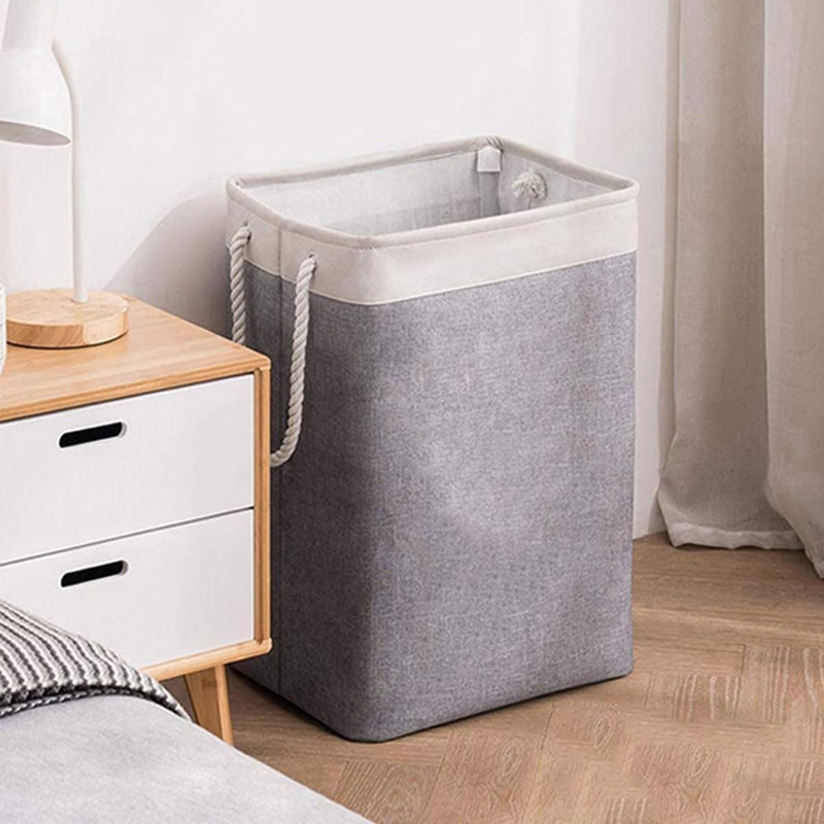 Collapsible laundry basket with lid, leak-proof and foldable bin, with removable bag, large capacity, storage bag, for dorm room, bedroom, bathroom, clothes and toys, brown - V1188-MS-313-1036 Collapsible laundry basket with lid, leak-proof and foldable bin, with removable bag, large capacity, storage bag, for dorm room, bedroom, bathroom, clothes and toys, brown - Image 2