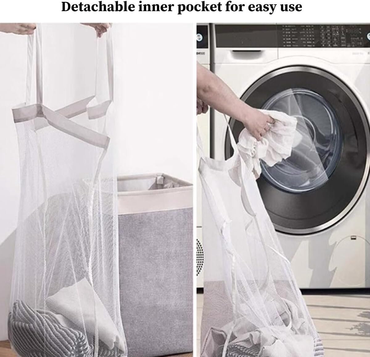 Collapsible laundry basket with lid, leak-proof and foldable bin, with removable bag, large capacity, storage bag, for dorm room, bedroom, bathroom, clothes and toys, brown - V1188-MS-313-1036 Collapsible laundry basket with lid, leak-proof and foldable bin, with removable bag, large capacity, storage bag, for dorm room, bedroom, bathroom, clothes and toys, brown - Image 4