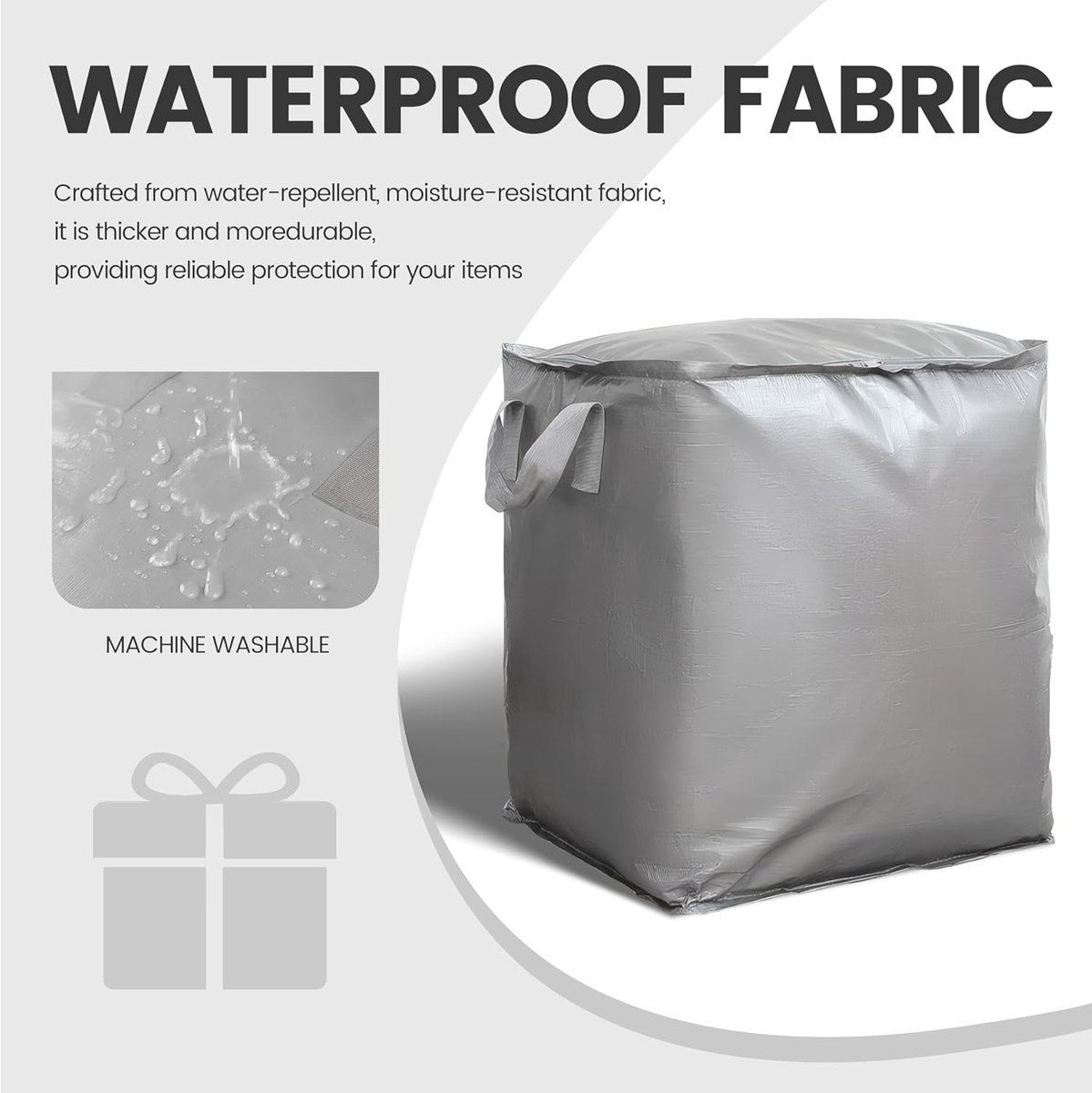 Collapsible Laundry Basket - Large Laundry Basket - Large Storage Bag - Large Carrying Bag - Travel Bag - Storage Bag, Moving Box, Clothes Storage Bag, Moving Bag - Silver - V1188-MS-313-1100 Collapsible Laundry Basket - Large Laundry Basket - Large Storage Bag - Large Carrying Bag - Travel Bag - Storage Bag, Moving Box, Clothes Storage Bag, Moving Bag - Silver - Image 4