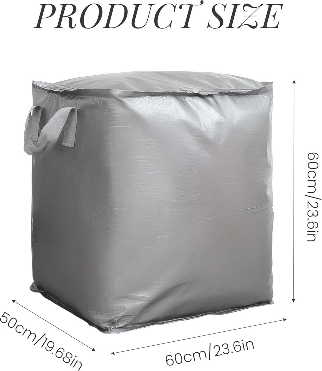 Collapsible Laundry Basket - Large Laundry Basket - Large Storage Bag - Large Carrying Bag - Travel Bag - Storage Bag, Moving Box, Clothes Storage Bag, Moving Bag - Silver - V1188-MS-313-1100 Collapsible Laundry Basket - Large Laundry Basket - Large Storage Bag - Large Carrying Bag - Travel Bag - Storage Bag, Moving Box, Clothes Storage Bag, Moving Bag - Silver - Image 6