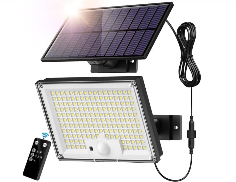 172 LED Solar Light Outdoor with Motion Sensor, IP65 Waterproof, 3 Modes for Garden and Driveway - V1188-MS-325-0218 172 LED Solar Light Outdoor with Motion Sensor, IP65 Waterproof, 3 Modes for Garden and Driveway