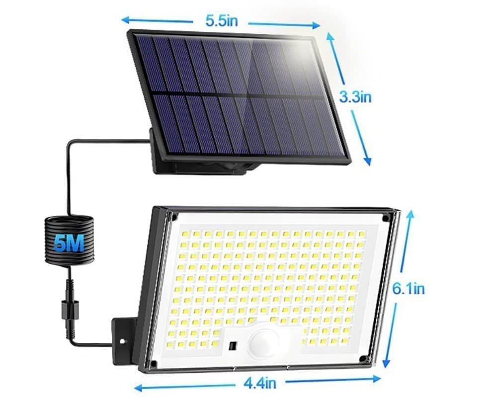 172 LED Solar Light Outdoor with Motion Sensor, IP65 Waterproof, 3 Modes for Garden and Driveway - V1188-MS-325-0218 172 LED Solar Light Outdoor with Motion Sensor, IP65 Waterproof, 3 Modes for Garden and Driveway - Image 5
