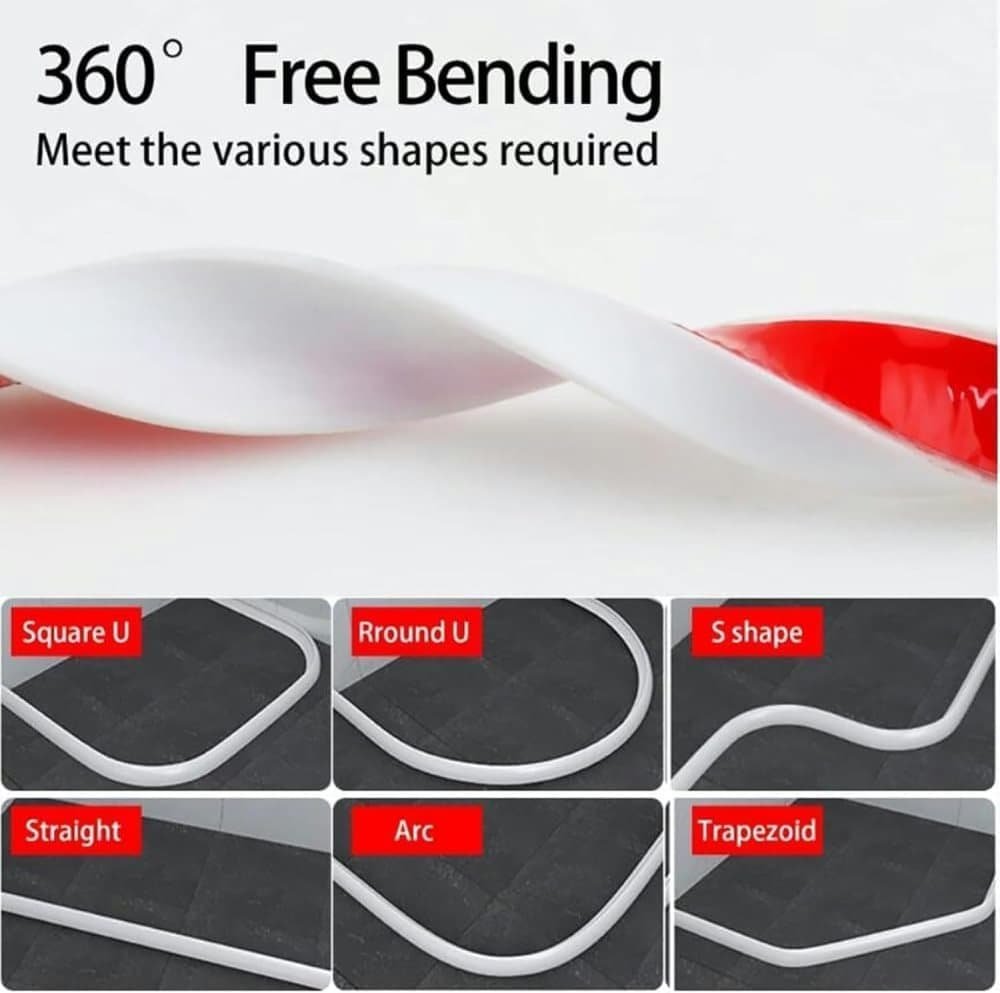 10 m Self-Adhesive Shower Strip Water Barrier with Self-Adhesive Strip, White - V1188-MS-325-0625 10 m Self-Adhesive Shower Strip Water Barrier with Self-Adhesive Strip, White - Image 2