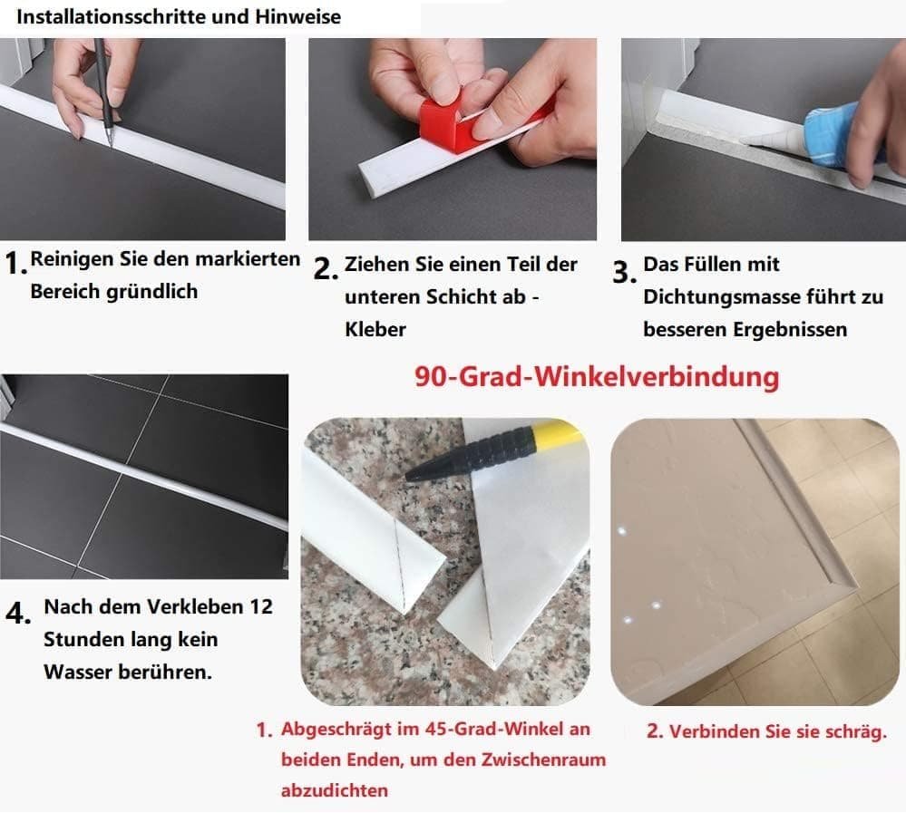 10 m Self-Adhesive Shower Strip Water Barrier with Self-Adhesive Strip, White - V1188-MS-325-0625 10 m Self-Adhesive Shower Strip Water Barrier with Self-Adhesive Strip, White - Image 6