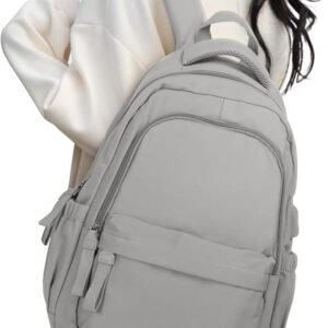 14-inch Waterproof Lightweight Laptop Backpack for School and University, Gray