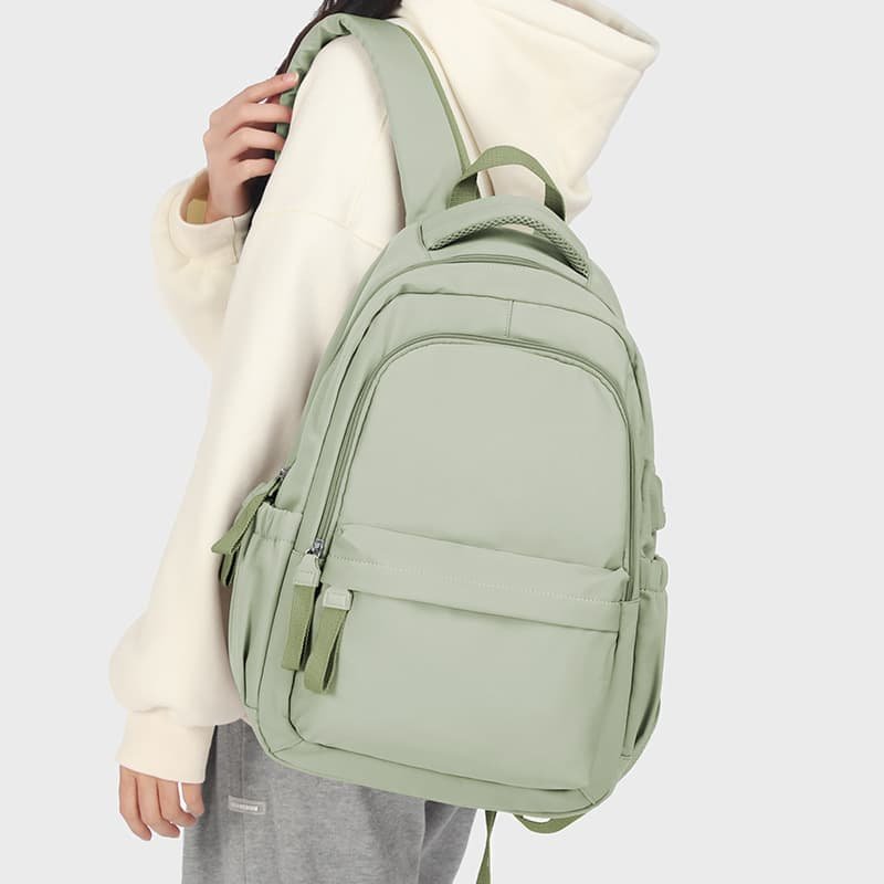 14-inch Laptop Backpack Waterproof Lightweight Daypack for School and University, Light Green