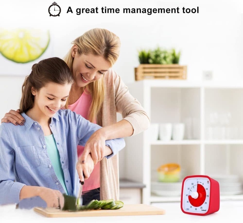 60 Minutes Visual Timer for Classrooms and Kids, Adjustable Volume, 10x10 cm, Red - V1188-MS-325-1001 60 Minutes Visual Timer for Classrooms and Kids, Adjustable Volume, 10x10 cm, Red - Image 5