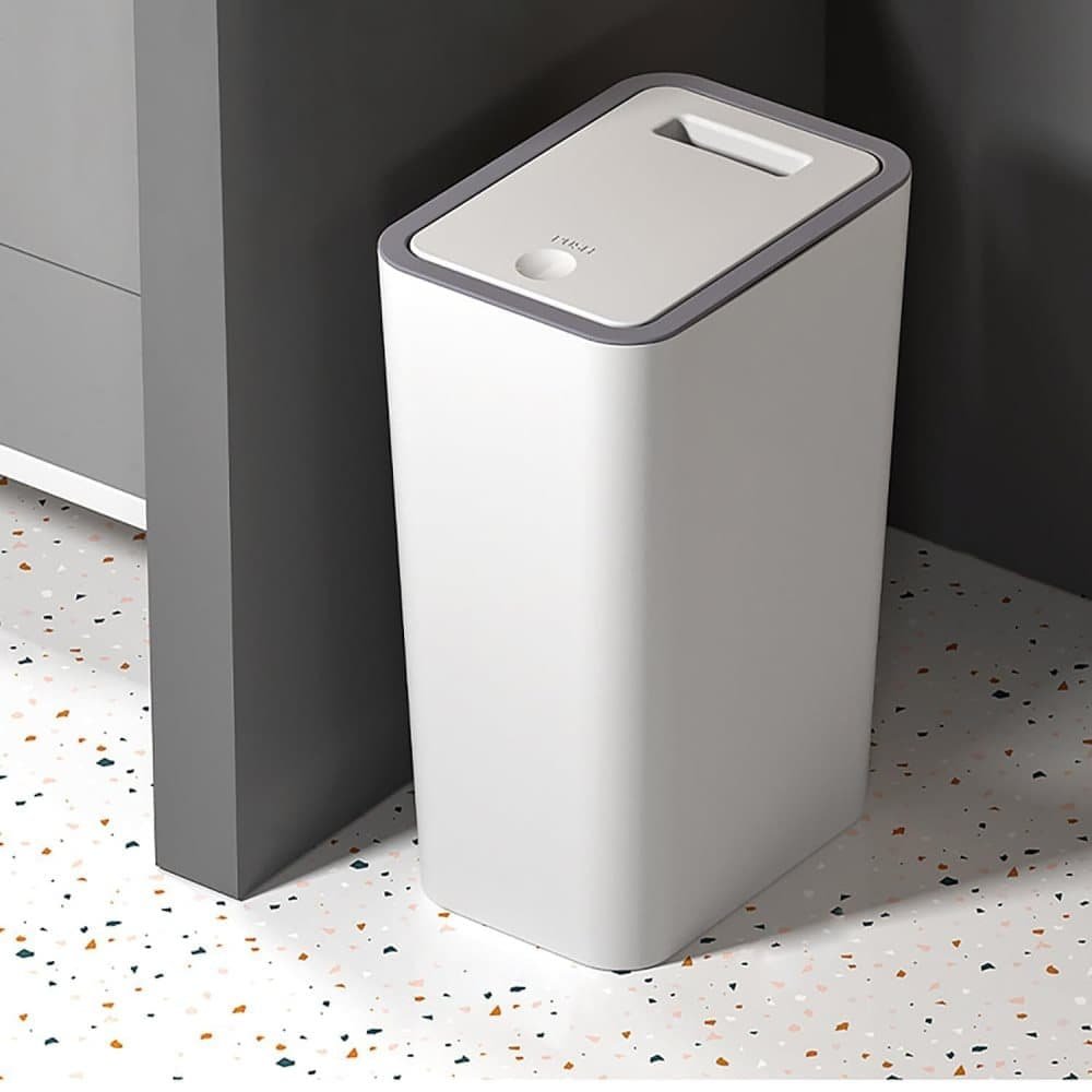 12L Green Trash Can with Lid, Durable Corrosion-Resistant Odor and Leak Proof for Kitchen Bathroom Living Room, 12L - V1188-MS-325-1111 12L Green Trash Can with Lid, Durable Corrosion-Resistant Odor and Leak Proof for Kitchen Bathroom Living Room, 12L - Image 2