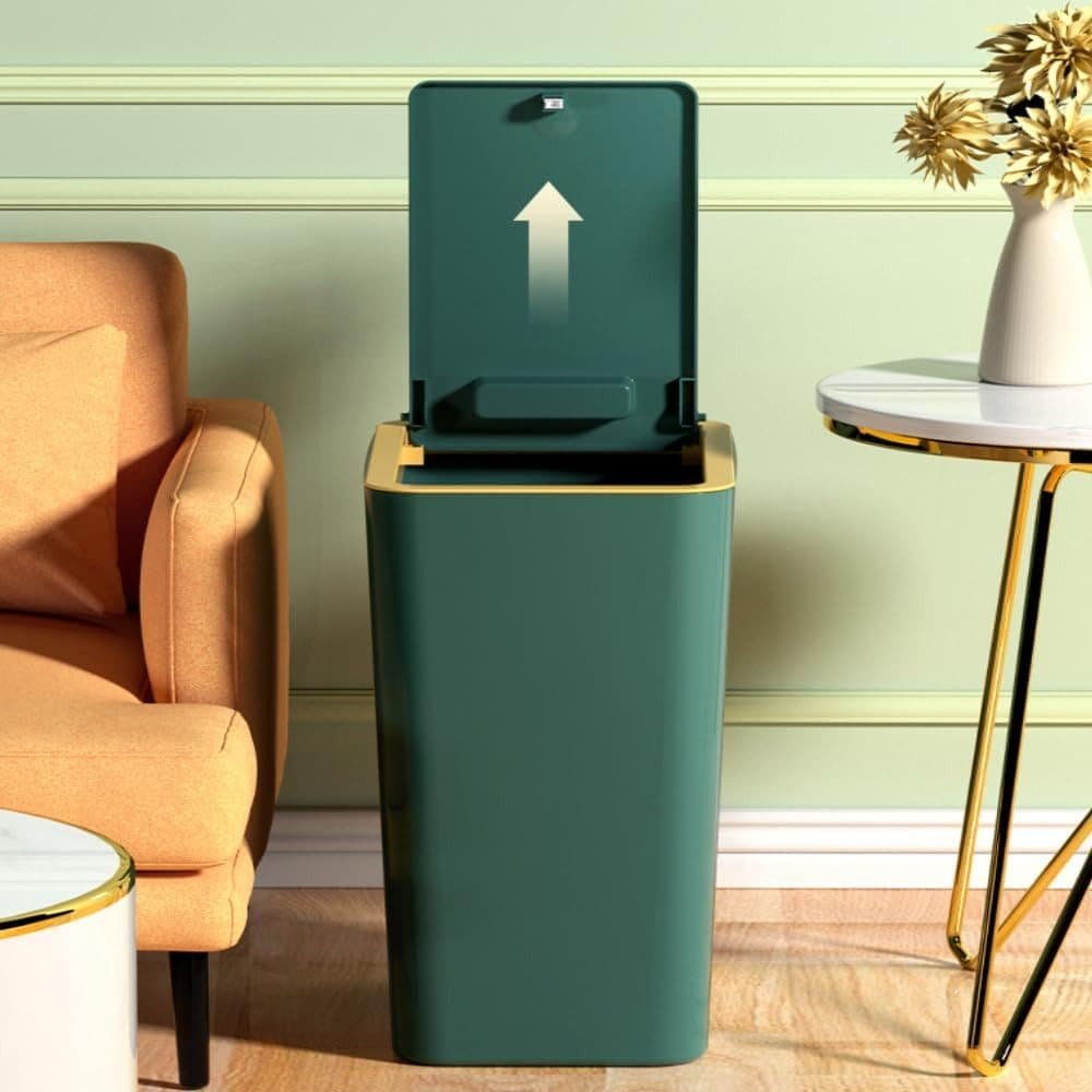 12L Green Trash Can with Lid, Durable Corrosion-Resistant Odor and Leak Proof for Kitchen Bathroom Living Room, 12L - V1188-MS-325-1111 12L Green Trash Can with Lid, Durable Corrosion-Resistant Odor and Leak Proof for Kitchen Bathroom Living Room, 12L - Image 7