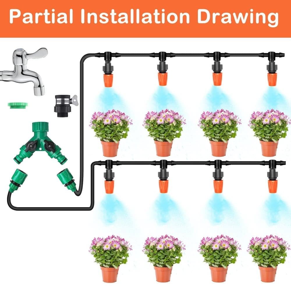 50m Automatic Drip Irrigation System for Garden Greenhouse, Lawn, Terrace, Compatible with Most Brands - V1188-MS-325-1268 50m Automatic Drip Irrigation System for Garden Greenhouse, Lawn, Terrace, Compatible with Most Brands - Image 7