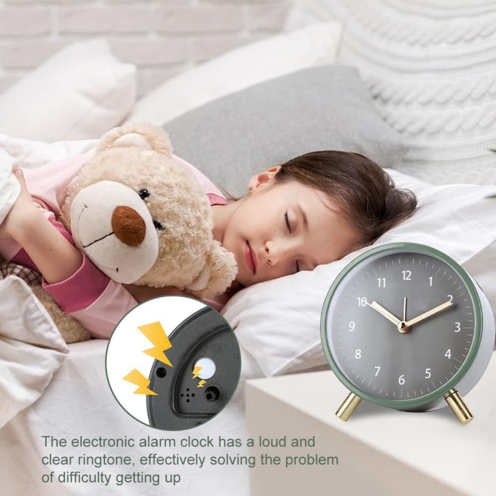 Small Silent Alarm Clock with Night Light and Backlight, Pink, Metal Design for Bedroom Office Living Room - V1188-MS-325-1840 Small Silent Alarm Clock with Night Light and Backlight, Pink, Metal Design for Bedroom Office Living Room - Image 11