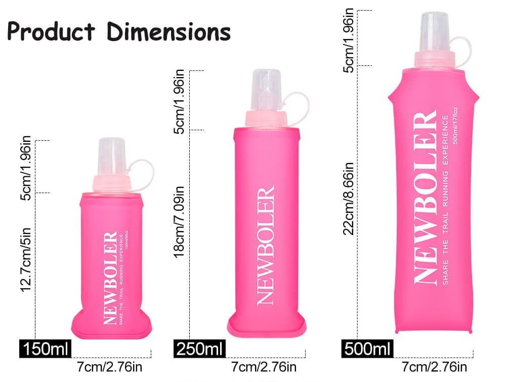 150ml Foldable Water Bottle BPA-Free Soft Bottle for Marathons Camping Hiking, 150ML, Dark Pink - V1188-MS-325-2078 150ml Foldable Water Bottle BPA-Free Soft Bottle for Marathons Camping Hiking, 150ML, Dark Pink - Image 4