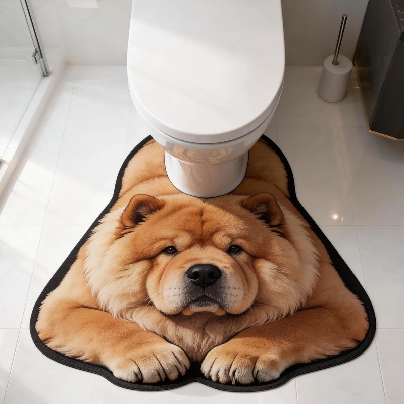 U Shaped Toilet Mat Quick Dry Diatomite Leopard, 15.75 x 19.69 in