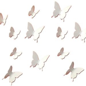 3D Wall Decoration Butterflies 12 Pieces | Wall Butterflies | Butterfly Wall Stickers | Solid Wall Stickers | White