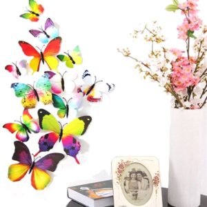 3D Wall Decoration Butterflies 12 Pieces | Wall Butterflies | Butterfly Wall Stickers | Rainbow