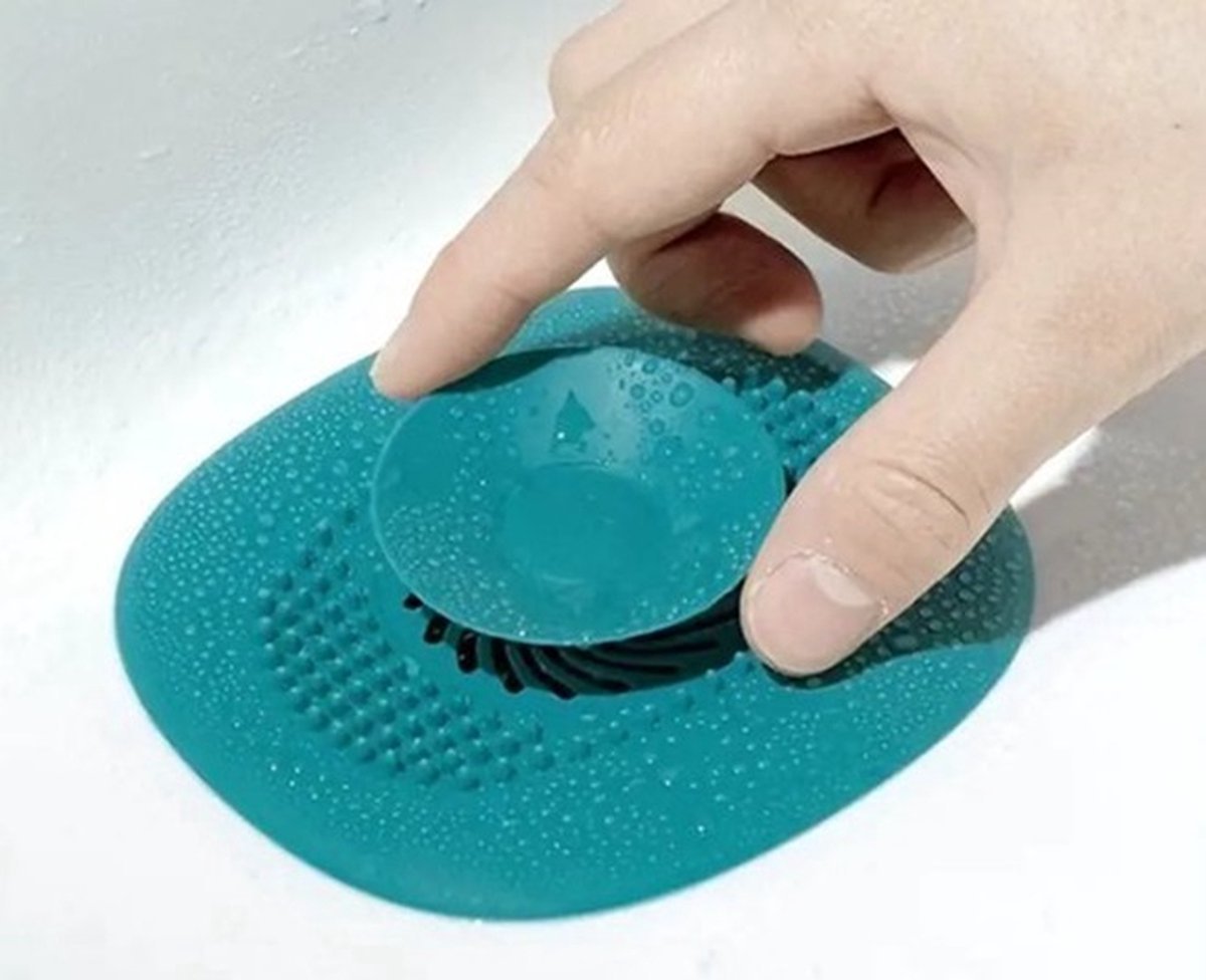 2x Luxury Shower Drain | Drain Plug | Drain | Shower Tray | Hair Stopper | Silicone | Blue - V1188-MS101-00590-1 2x Luxury Shower Drain | Drain Plug | Drain | Shower Tray | Hair Stopper | Silicone | Blue