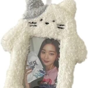Card Holder Men & Women -Card Holder- Card Holder Cards-1 White Photo Card Holder - Cartoon Plush Photo Card Holder Outdoor Girl - ID Card Holder - Protective Sleeve - Card Holder Student Rabbit Identification Badge Supplies