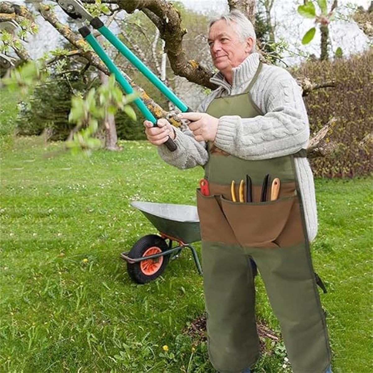 Garden Apron - Men's Apron - Picking Apron with Pockets - Waterproof - Adjustable, reinforced knees - Suitable for mowing lawns and grass. - V1188-MS101-00916-1 Garden Apron - Men's Apron - Picking Apron with Pockets - Waterproof - Adjustable, reinforced knees - Suitable for mowing lawns and grass. - Image 3