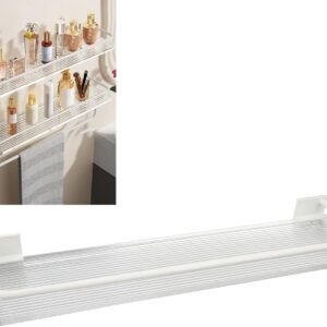 Shower Rack - 30 Cm - Wall Rack - Bathroom Rack - Small Shower Rack - Bathroom Accessories - No Drilling Required - Small Wall Rack - Hanging Shower Rack - For the Shower Storage Organization - For Kitchen Bedroom Living Room - White - 1 Piece