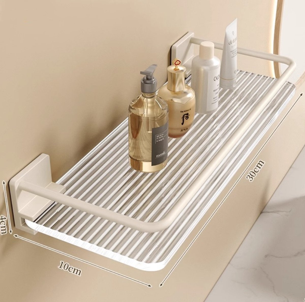 Shower Rack - 30 Cm - Wall Rack - Bathroom Rack - Small Shower Rack - Bathroom Accessories - No Drilling Required - Small Wall Rack - Hanging Shower Rack - For the Shower Storage Organization - For Kitchen Bedroom Living Room - White - 1 Piece - V1188-MS101-01428-1 Shower Rack - 30 Cm - Wall Rack - Bathroom Rack - Small Shower Rack - Bathroom Accessories - No Drilling Required - Small Wall Rack - Hanging Shower Rack - For the Shower Storage Organization - For Kitchen Bedroom Living Room - White - 1 Piece - Image 3