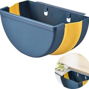 Trash Can - Foldable Trash Can - Kitchen Waste Bin - Trash Can In The Kitchen - Hanging Kitchen Cabinet Door - Car - Cabinet Door - Camping - Office - Bedroom - Organizer - Easy To Hang - Handy - Wall Mountable - Plastic - Blue