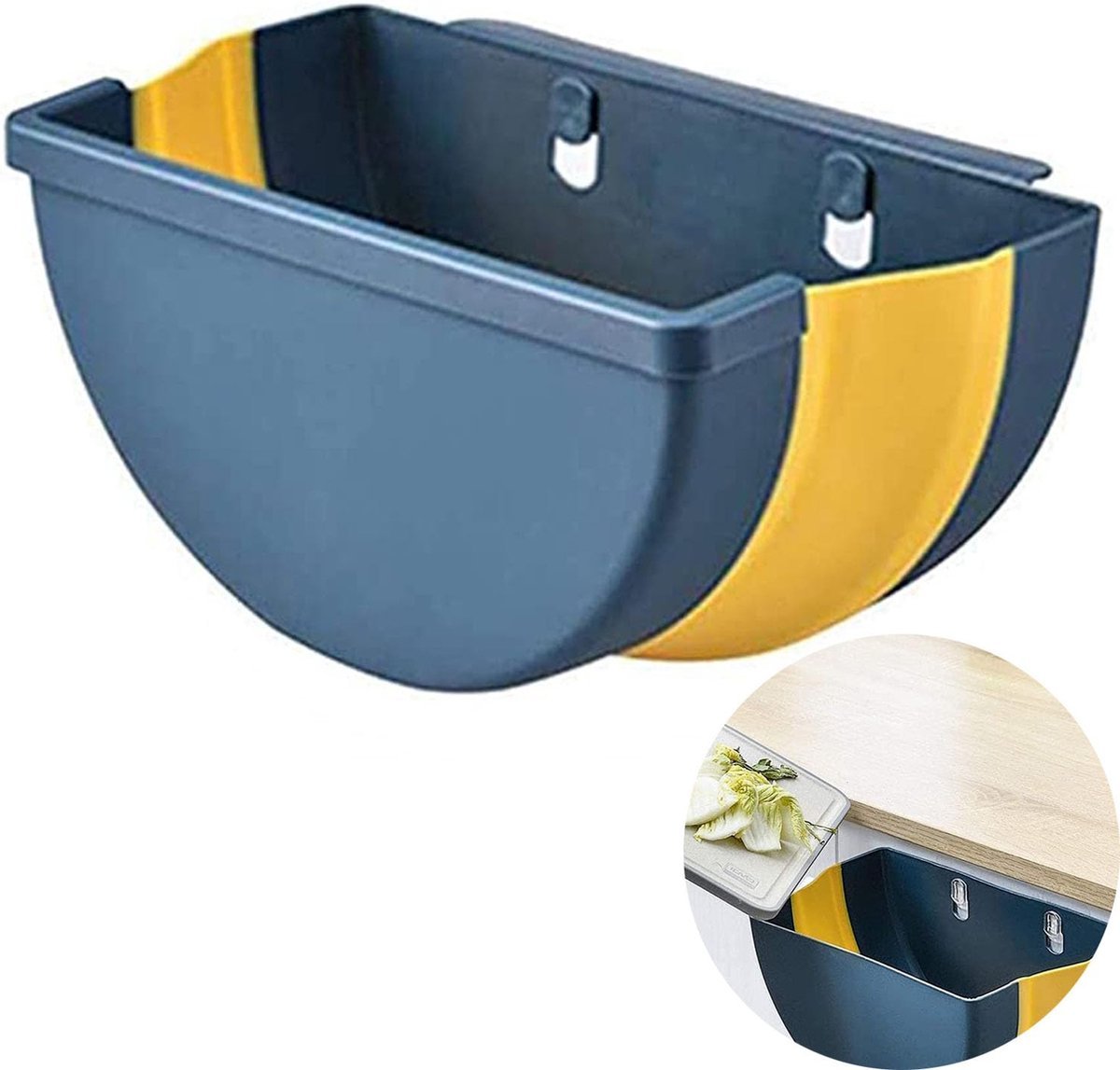 Trash Can - Foldable Trash Can - Kitchen Waste Bin - Trash Can In The Kitchen - Hanging Kitchen Cabinet Door - Car - Cabinet Door - Camping - Office - Bedroom - Organizer - Easy To Hang - Handy - Wall Mountable - Plastic - Blue - V1188-MS101-01826-1 Trash Can - Foldable Trash Can - Kitchen Waste Bin - Trash Can In The Kitchen - Hanging Kitchen Cabinet Door - Car - Cabinet Door - Camping - Office - Bedroom - Organizer - Easy To Hang - Handy - Wall Mountable - Plastic - Blue