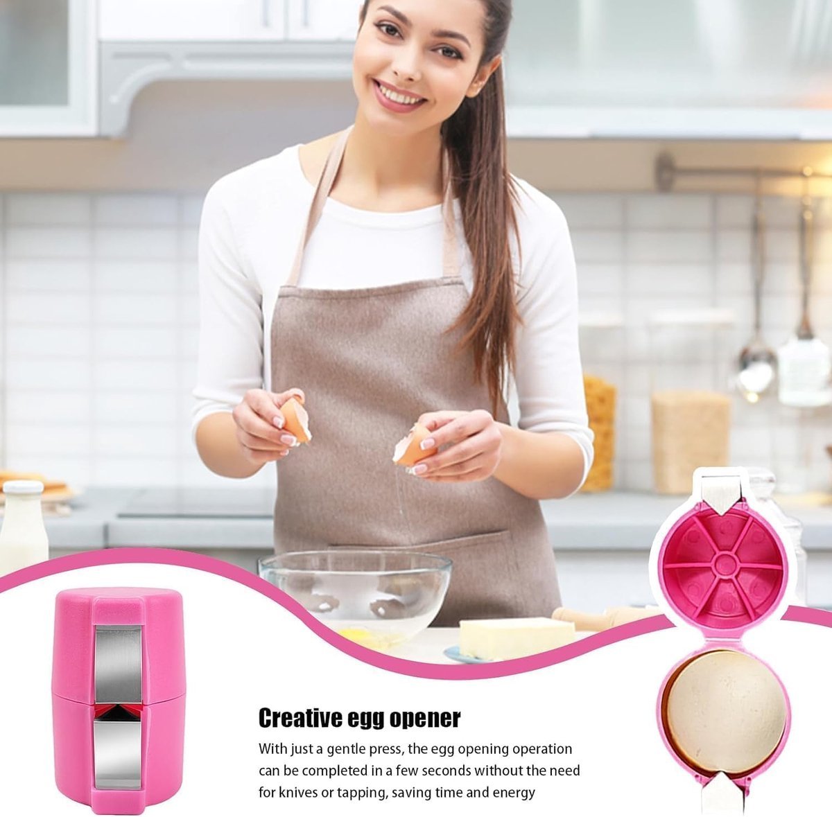 Eggshell Cutter - 3 Pieces - Egg Slicers - Stainless Steel - Eggshell Opener - Egg Beheader - Egg Topper - Egg Untopper - Egg Slicer - Egg Shell Splitters - Egg Topper - Egg Untopper - Egg Opener - Kitchen Utensils - No Dirty Hands - Raw and Cooked Eggs - V1188-MS101-01938-1 Eggshell Cutter - 3 Pieces - Egg Slicers - Stainless Steel - Eggshell Opener - Egg Beheader - Egg Topper - Egg Untopper - Egg Slicer - Egg Shell Splitters - Egg Topper - Egg Untopper - Egg Opener - Kitchen Utensils - No Dirty Hands - Raw and Cooked Eggs - Image 3
