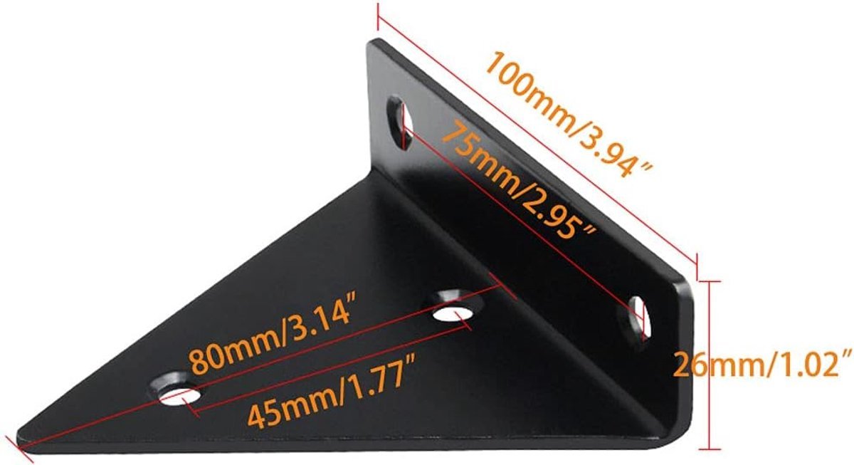 4 pieces - Shelf brackets - 10*8 cm - Wall-mounted floating bracket - Concealed shelf bracket - metal shelf brackets - triangular shelf bracket - with screws - invisible shelf bracket - for living room, bathroom and bedroom decor - black - V1188-MS101-02348-1 4 pieces - Shelf brackets - 10*8 cm - Wall-mounted floating bracket - Concealed shelf bracket - metal shelf brackets - triangular shelf bracket - with screws - invisible shelf bracket - for living room, bathroom and bedroom decor - black - Image 5