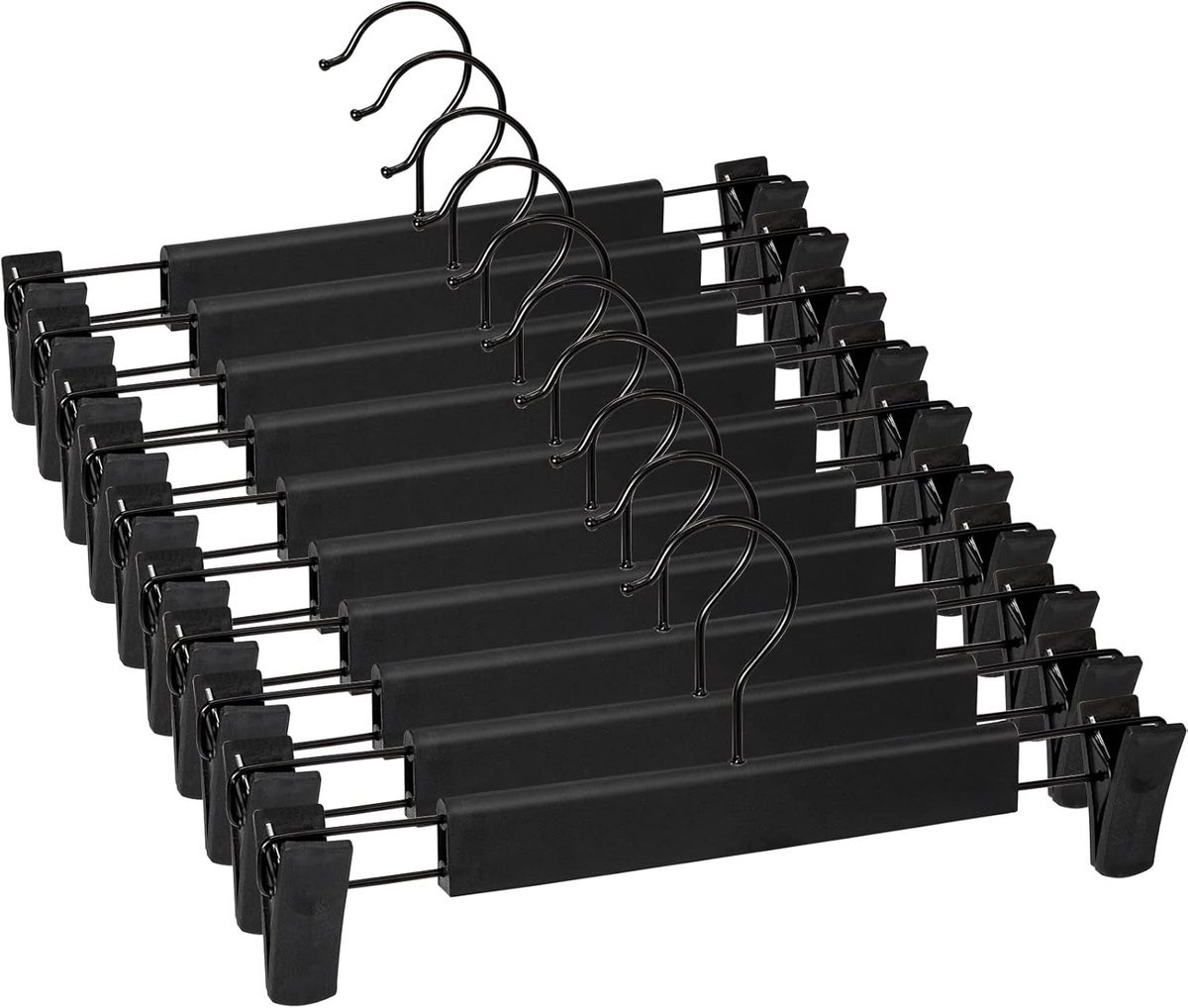 Clothes Hangers - 10 Pieces - Trouser Hangers - Trouser Hangers with Clips - Garment Hangers - Skirt Hangers - Non-Slip Hanger with Clips - Clothes Rack/Coat Rack/Jacket/Trouser Hanger - Space-Saving - Adjustable Clip Hangers, Garment Jacket Clothing Jean - V1188-MS101-02608-1 Clothes Hangers - 10 Pieces - Trouser Hangers - Trouser Hangers with Clips - Garment Hangers - Skirt Hangers - Non-Slip Hanger with Clips - Clothes Rack/Coat Rack/Jacket/Trouser Hanger - Space-Saving - Adjustable Clip Hangers, Garment Jacket Clothing Jean