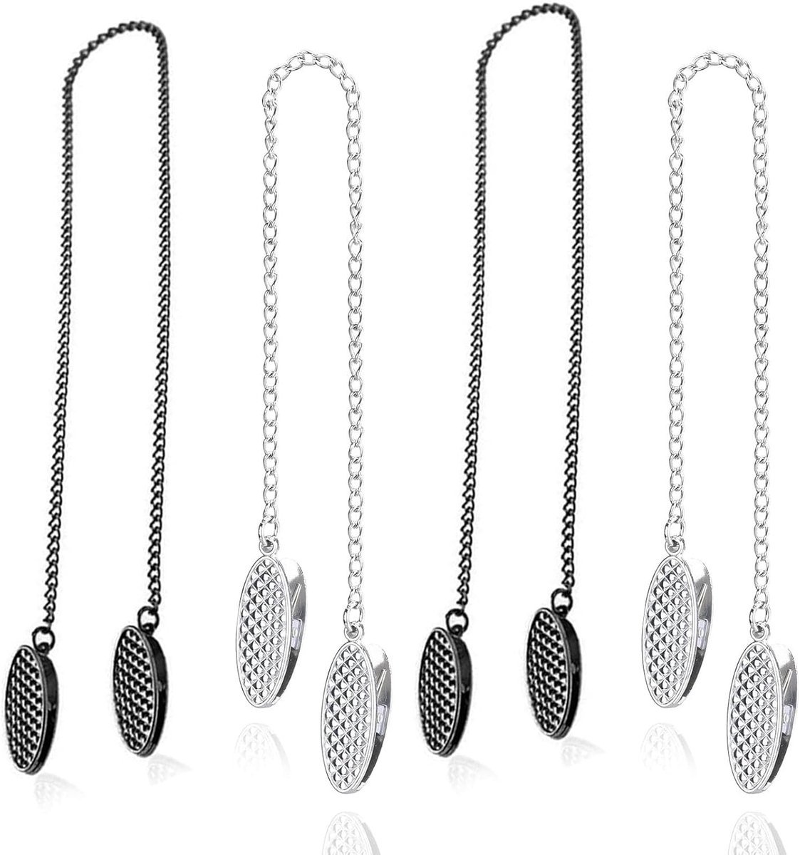 Napkin chain with clips - 4 pieces napkin chain - napkin clips - napkin clips with chain - 50 cm metal chain - Napkin clips - silver metal napkin clips - napkin clip chain - for seniors adults children - Silver & Black - V1188-MS101-02651-1 Napkin chain with clips - 4 pieces napkin chain - napkin clips - napkin clips with chain - 50 cm metal chain - Napkin clips - silver metal napkin clips - napkin clip chain - for seniors adults children - Silver & Black