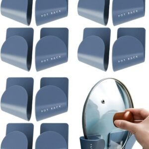 Pot Lid Holder - Lid Holder - 6 Pieces - Lid Storage Rack - Adjustable - Kitchen Cabinet Organizer - Pot Lid Organizer - Adjustable Wall Mount Pot Lid Holder Cabinet Door - Cabinet Door Lid Organizer - Save More Space - Durable - Blue