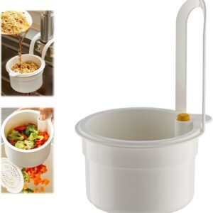 Drain Basket - Drain Filter - Sink Storage Holder - Faucet Hanging Strainer - Sink Drain Basket - Sink Strainer Basket - Sink Food Waste Collection Bin - Sink Trash Can - Plastic Kitchen Sink Strainer - Food Fruit Vegetable Drying Rack - White