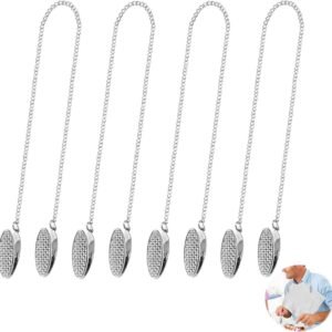 Napkin chain with clips - 4 pieces napkin chain - napkin clips - napkin clips with chain - 50 cm metal chain - Napkin clips - silver metal napkin clips - napkin clips chain - napkin chain - for seniors adults children