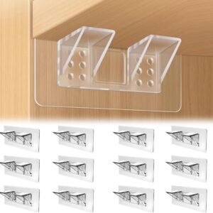 12 pieces Shelf brackets - Wall mounting brackets - punch-free shelf brackets - Transparent shelf brackets - Wall shelf bottom brackets - self-adhesive support shelf bracket - Shelf brackets - for kitchen cabinet shelves bookcase