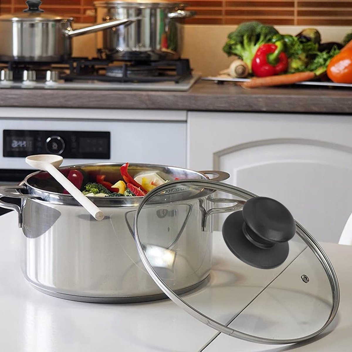 4 pieces - Pan lid knob - Lid knobs - Aperture 6-10 mm - Pot Lid Knob - Lid Handle - Lid Knob - Anti-burn knob - Replacement Handles - universal replacement lid knobs for pans - handle for kitchen cookware - V1188-MS101-03393-1 4 pieces - Pan lid knob - Lid knobs - Aperture 6-10 mm - Pot Lid Knob - Lid Handle - Lid Knob - Anti-burn knob - Replacement Handles - universal replacement lid knobs for pans - handle for kitchen cookware - Image 2