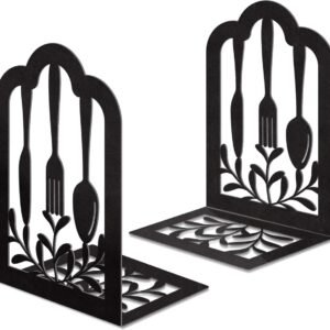 2 Pieces Bookends - bookends - Metal Book Stand - Book Holder - Shelf Organizer - Book Support - Bookshelf - Magazine Holder Book Support - Reading Tray - Magazine Rack - for library, office, school - Black