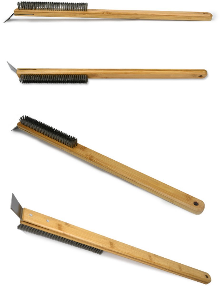 Pizza Stone Cleaning Brush - 57.5cm - Pizza Oven Brush - Barbecue Grill Cleaning Tool with Wooden Handle - Kitchen Oven Accessories - Portable Brush - With Scraper - Outdoor Pizza Oven Accessories - V1188-NK-BOL-250 Pizza Stone Cleaning Brush - 57.5cm - Pizza Oven Brush - Barbecue Grill Cleaning Tool with Wooden Handle - Kitchen Oven Accessories - Portable Brush - With Scraper - Outdoor Pizza Oven Accessories - Image 7