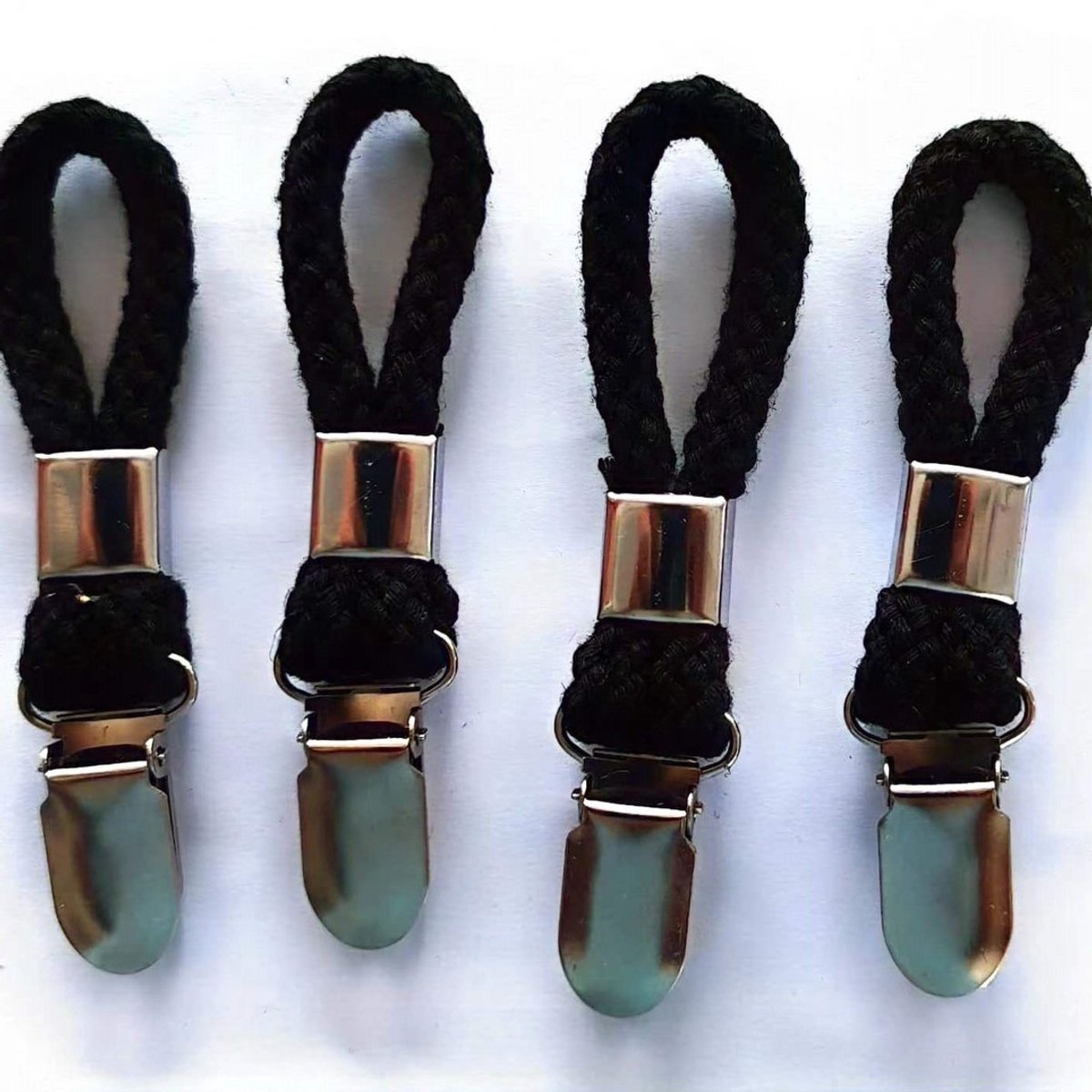 4 pieces - Towel clip - Towel rack - Kitchen towel clips - 11.5*2.3 cm - Black - Multifunctional clips - Suitable for home cupboards and bathrooms - Towel clip made of cotton rope - V1188-NK-BOL-351 4 pieces - Towel clip - Towel rack - Kitchen towel clips - 11.5*2.3 cm - Black - Multifunctional clips - Suitable for home cupboards and bathrooms - Towel clip made of cotton rope - Image 3