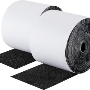 Self-adhesive hook and loop tape 5 meters - hook and loop tape - Black - Strong double-sided self-adhesive tapes - Black - 5m*10cm - Grip tape - Hook and loop tape