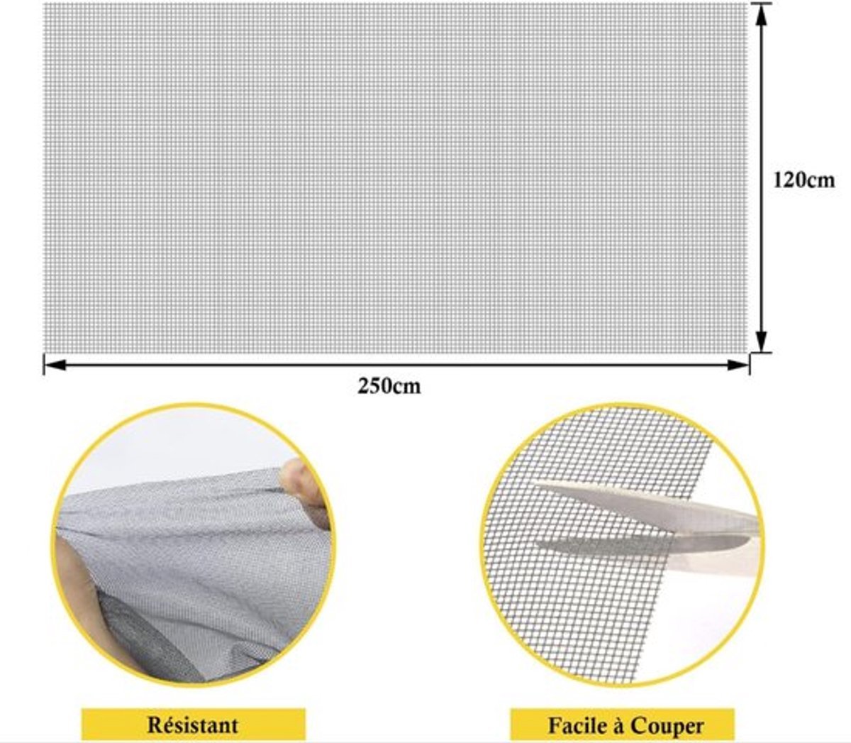 1 piece - Window screen 120 x 250 cm - White - Mesh - Universal Window Screen - Custom-made screen mesh - Make your own screen - Anti-mosquito - Insect screen - Door screen - V1188-NK-BOL-99 1 piece - Window screen 120 x 250 cm - White - Mesh - Universal Window Screen - Custom-made screen mesh - Make your own screen - Anti-mosquito - Insect screen - Door screen - Image 6