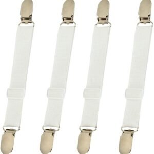Sheet Clips Buckles Sheet Holder Mattress Clips, 4 pcs Adjustable Elastic Sheet Fasteners Buckles Holders
