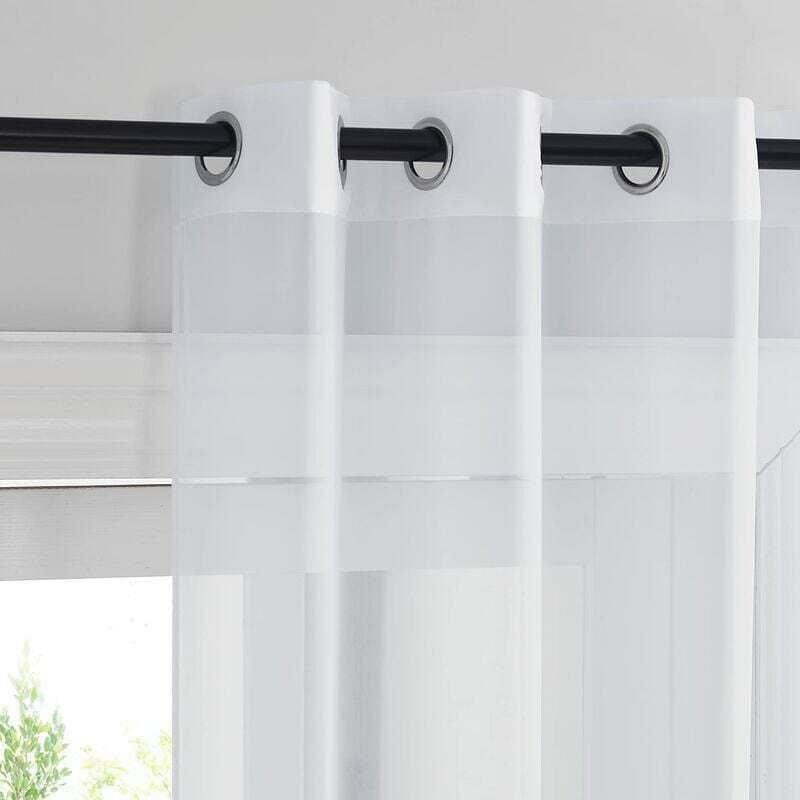 White Sheer Curtains Set of 2 132x160 cm Organza Tulle Eyelets Transparent Light Filter for Bedroom Kitchen - V1188-SU-M912-042 White Sheer Curtains Set of 2 132x160 cm Organza Tulle Eyelets Transparent Light Filter for Bedroom Kitchen - Image 2