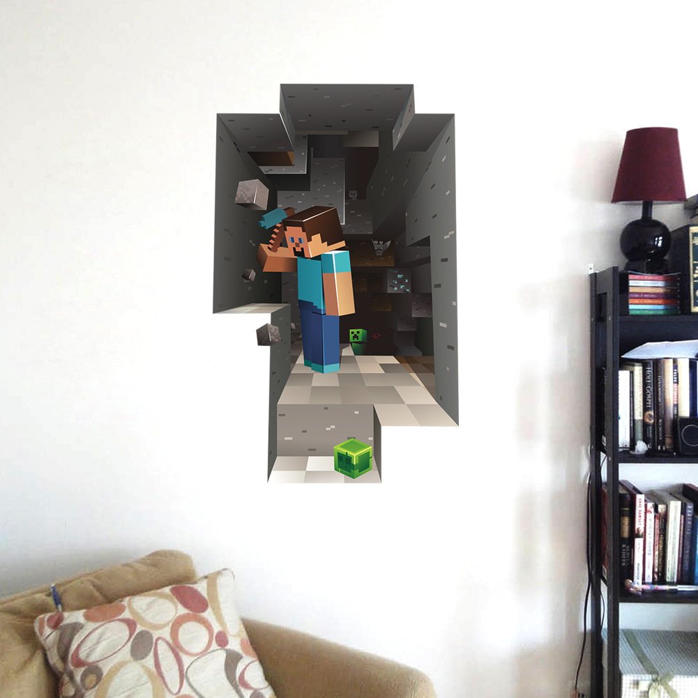 Minecraft Giant Scale Cartoon Wall Stickers 2-Pack for Kids Room Decor