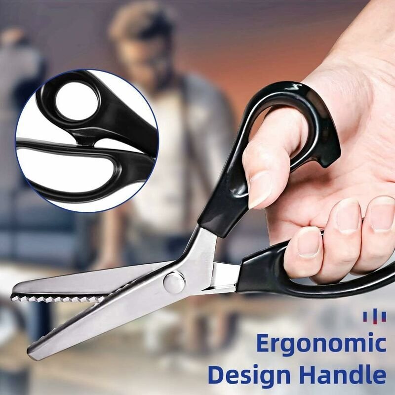 Stainless Steel Zigzag Fabric Scissors with Comfort Grip for Sewing Compatible with Cisea for Adults and Children - V1188-XY-Y829-195 Stainless Steel Zigzag Fabric Scissors with Comfort Grip for Sewing Compatible with Cisea for Adults and Children - Image 3