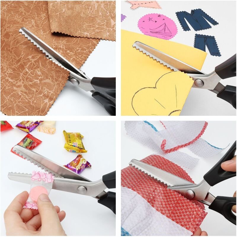 Stainless Steel Zigzag Fabric Scissors with Comfort Grip for Sewing Compatible with Cisea for Adults and Children - V1188-XY-Y829-195 Stainless Steel Zigzag Fabric Scissors with Comfort Grip for Sewing Compatible with Cisea for Adults and Children - Image 4